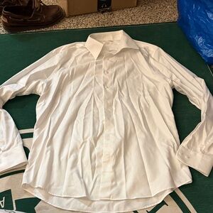 MEN’S SUITSUPPLY TRAVELLER WHITE COLLARED DRESS SHIRT, 43/17 SLIM FIT